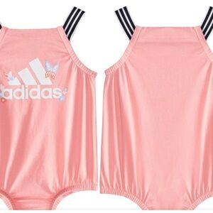 Adidas Baby Girl Cotton Sleeveless Pink Bubble Sunsuit Bodysuit Size 12 months